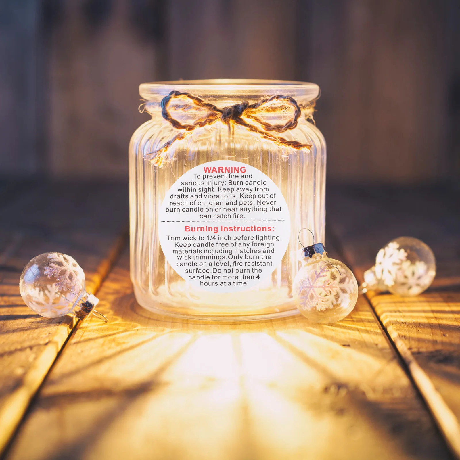 

1 Roll Self-Adhesive Warning Stickers Premium Paper Safety Decals for Jar Container Wax Melting DIY Making