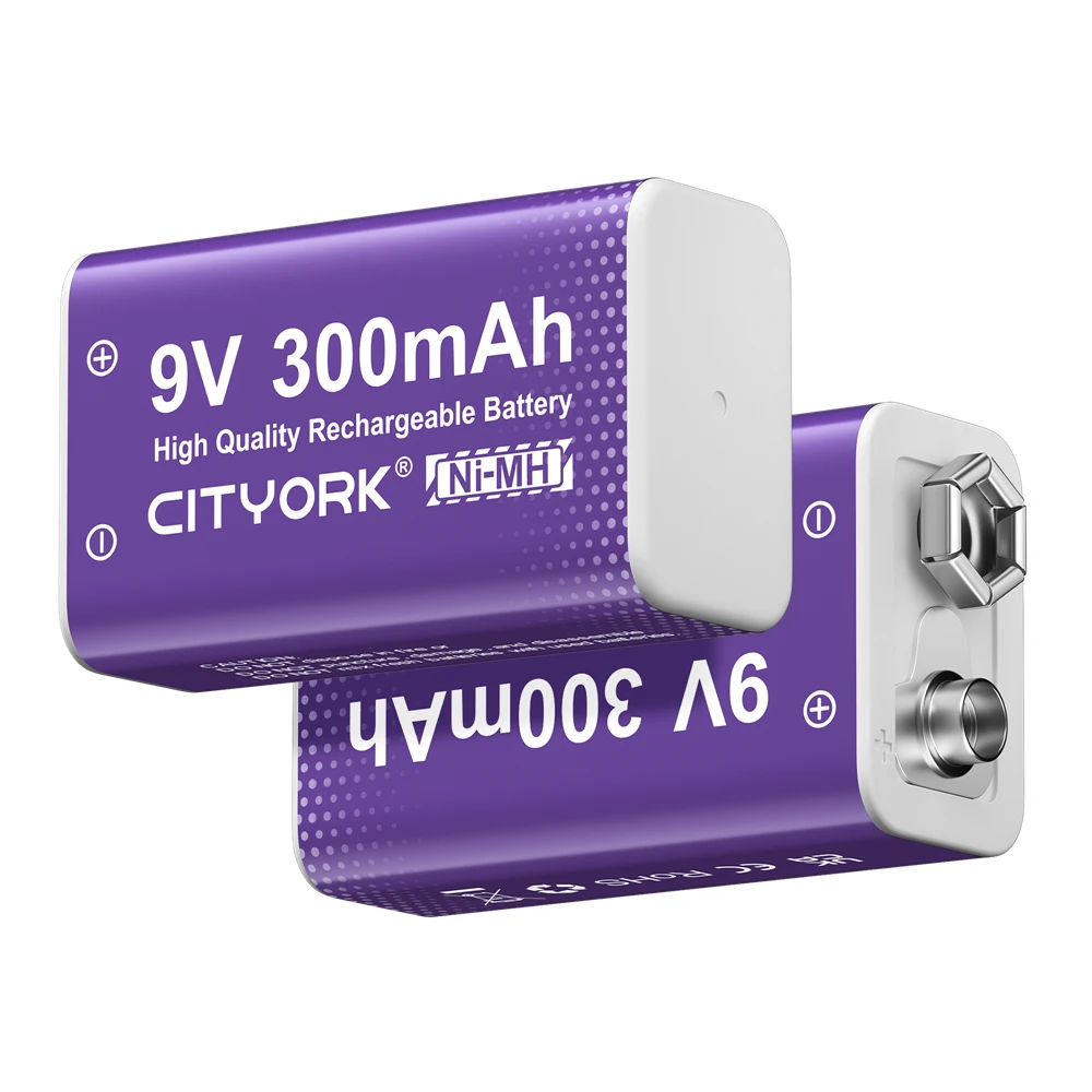 CITYORK 9V akumulator NIMH 9V 6F22 akumulatory NI-MH do mikrofonu gitara elektryczna z 5 gniazdami 9V ładowarka NIMH