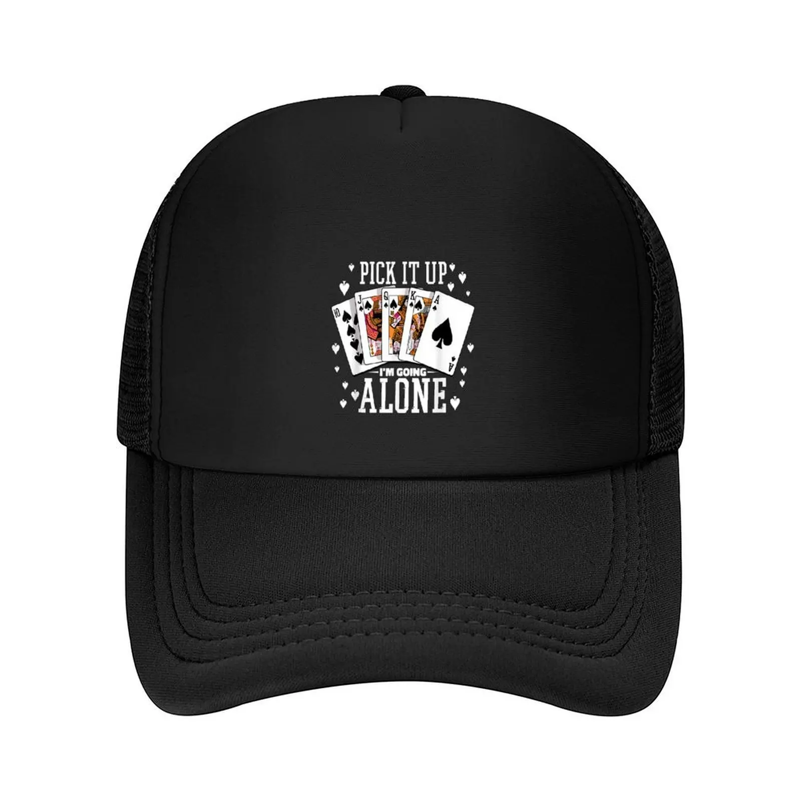 

Pick It Up I'm Going Alone Euchre Card Game Player, Funny Euchre Gamer Gift Baseball Cap Sun Cap Mens Caps Women's