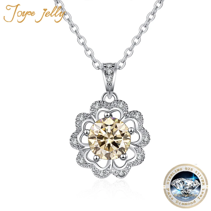 

Ювелирные изделия JoyceJelly из стерлингового серебра S925 для женщин, бриллиантовое ожерелье с муассанитом 1 карат, бриллиантовая цепочка, женский подарок