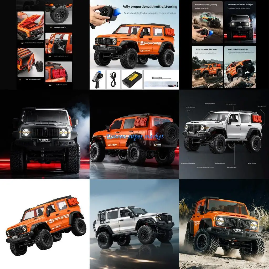 Véhicule tout-terrain télécommandé 090B 4WD, robot sur chenilles à échelle 1/12 avec corps en métal robuste pour enfants