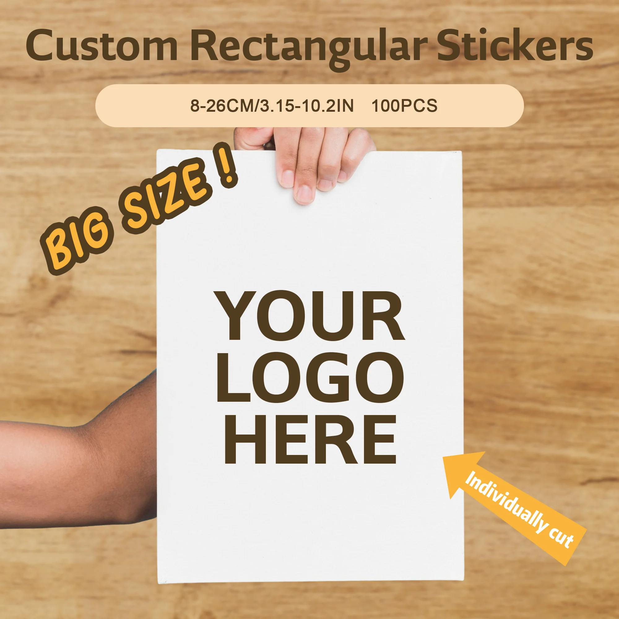 

Custom Stickers Rectangle Personalized Stickers of Large Size Waterproof Custom Logo Labels for Company logo Wedding Deco