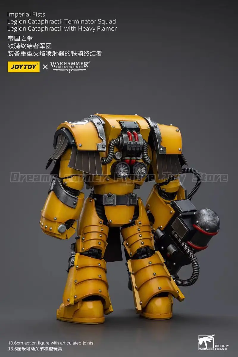 

【В наличии】 Фигурка JOYTOY Warhammer 40K Imperial Fists Legion Cataphractii с Heavy Flamer 1/18
