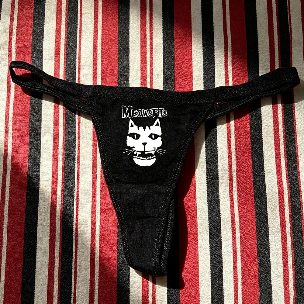 Cat letter printed beach style women's underwear Y2k House summer Japanese Asian culture slim triangle underwear women