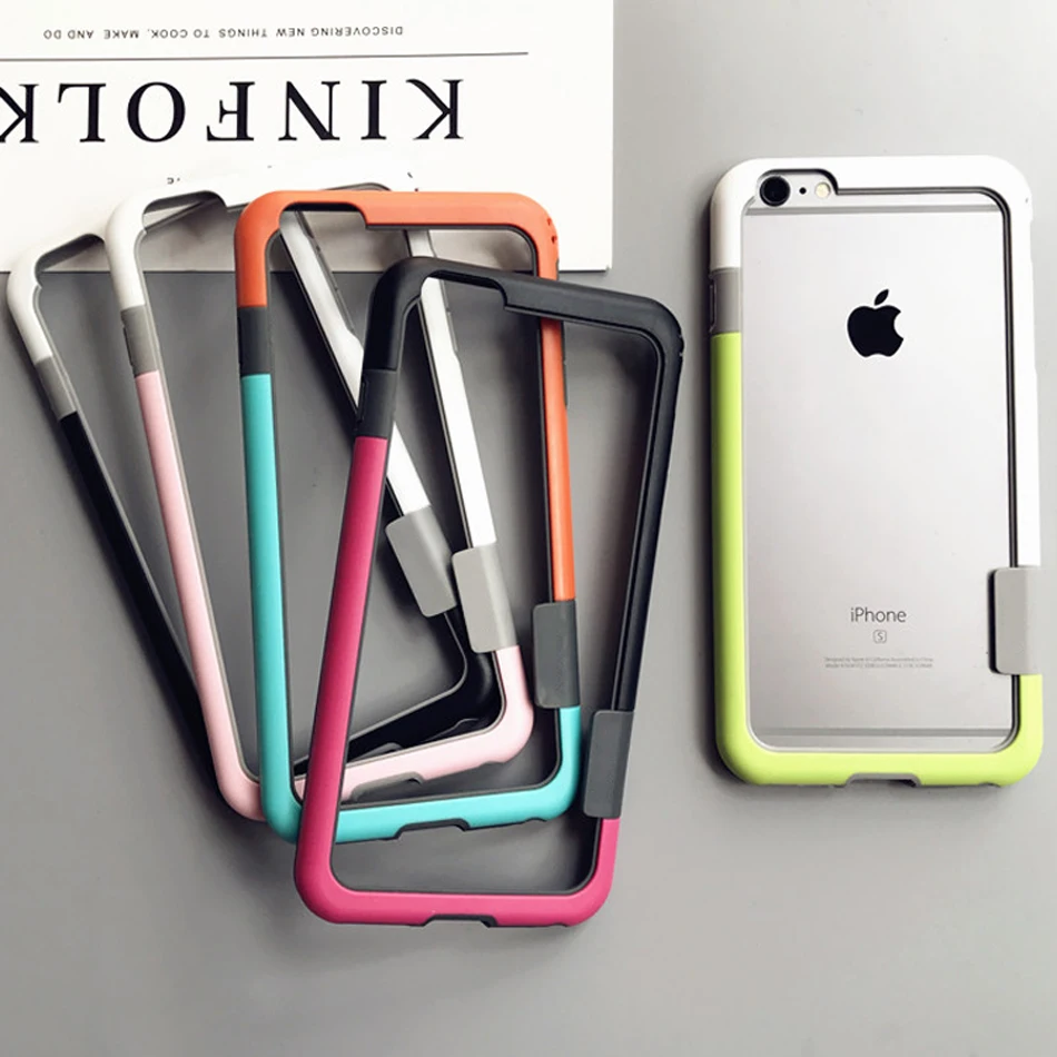 Bumper For iPhone 16E XSMax XR XS X 11 12 Pro Max Soft TPU Frame Case Cover Slim Fundas Soft silicon bumper Multi Color