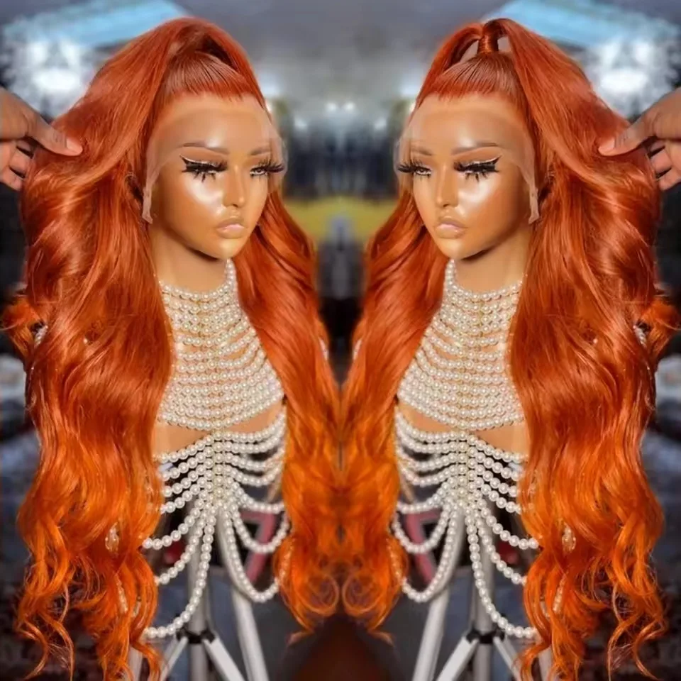 

Парик из 100% натуральных человеческих волос, 200 плотности, имбирно-оранжевый, 13x6 HD, с волнистыми локонами, на кружевной основе, 30 дюймов, цветной, для женщин, с предварительно выщипанными прядями