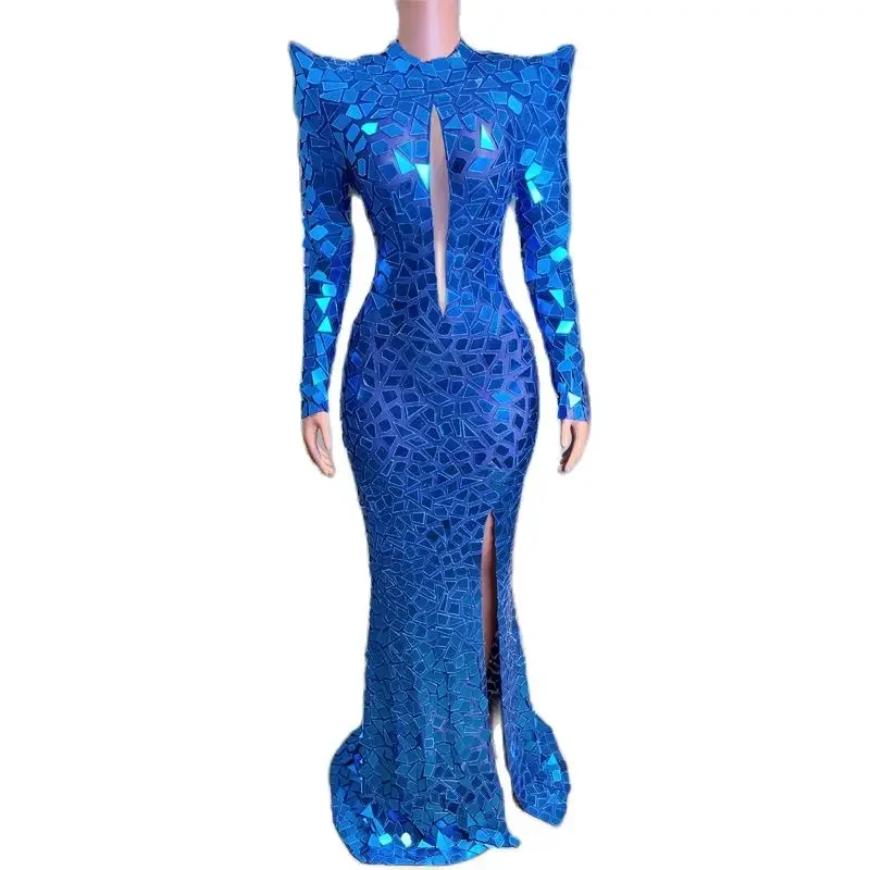 Sukienki z lustrami, błyszczące, z cekinami, wieczorowe, treningowe, na urodziny, imprezę, kostiumy, damskie, sceniczne, na wybieg, strój XS5742