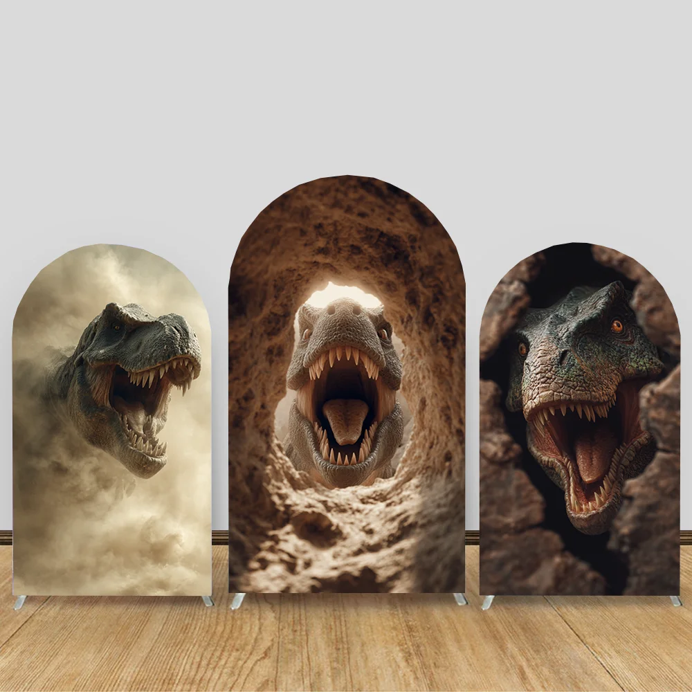 

Dinosaur Theme Arch Photo Backdrop Arched Wall Birthday Party Baby Shower Events Double-sided Photography Background Decoration