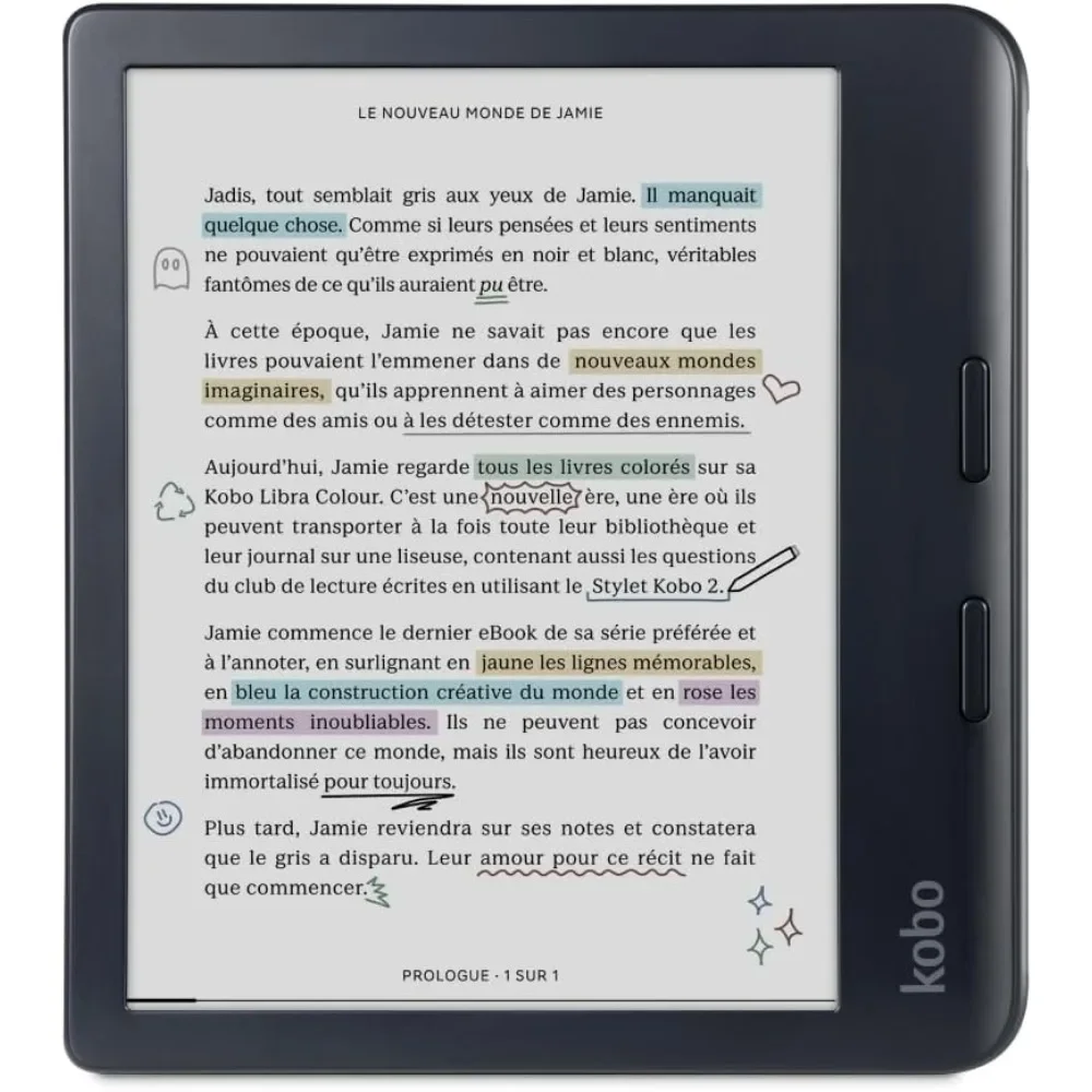 

Libra Colour eReader 7” Glare-Free Colour E Ink Kaleido™ 3 Display Dark Mode Option Audiobooks Waterproof Black
