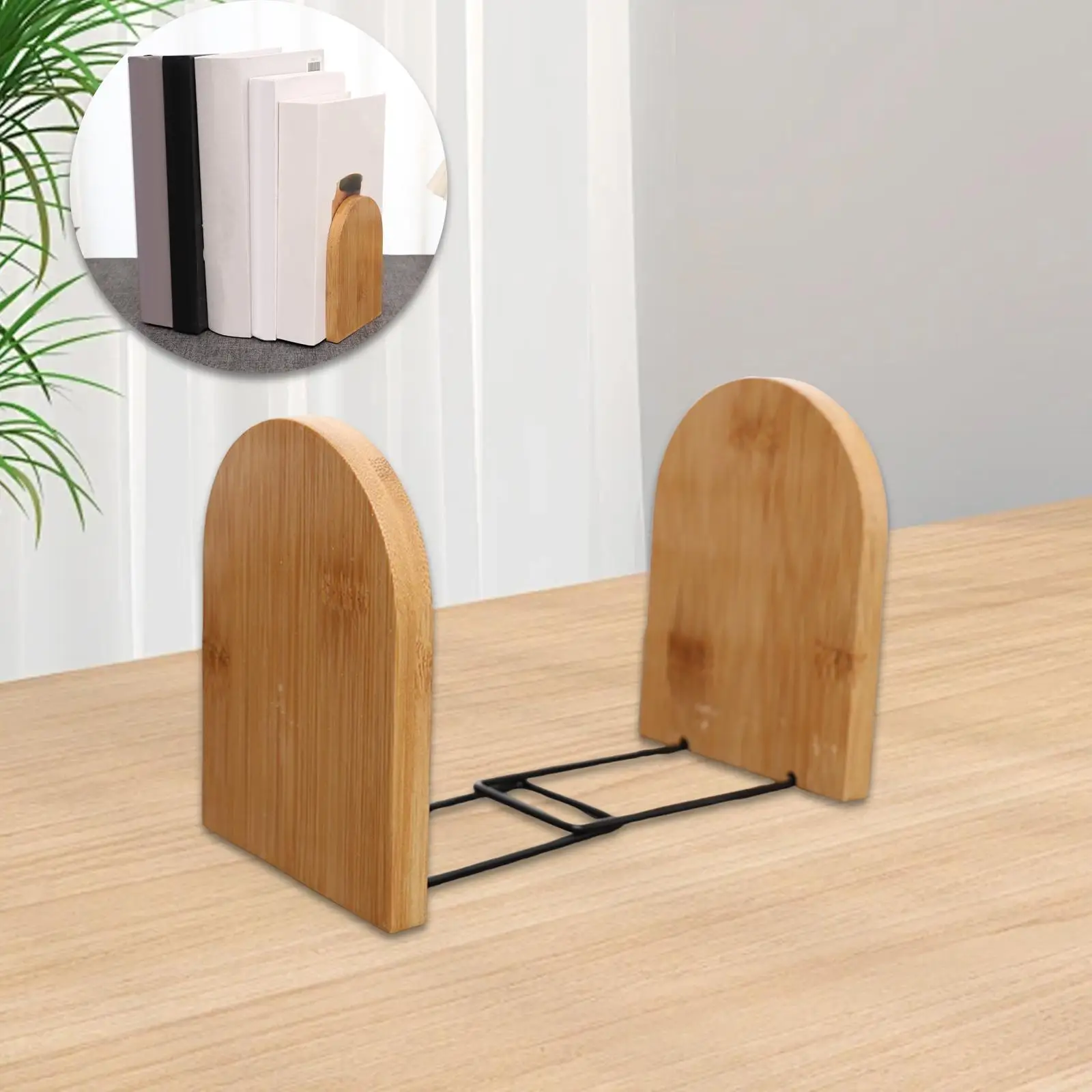 Serre-livres en bois, 2 supports de livres de décoration de maison pour étagère de lecture de bureau