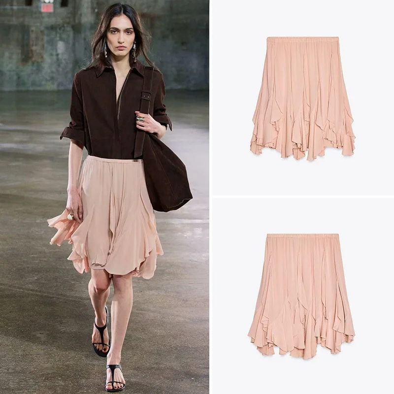 Elegant Layered Decorative Skirt New Summer Collection Street Style  Color Women's Fashion 2025 ZA2025