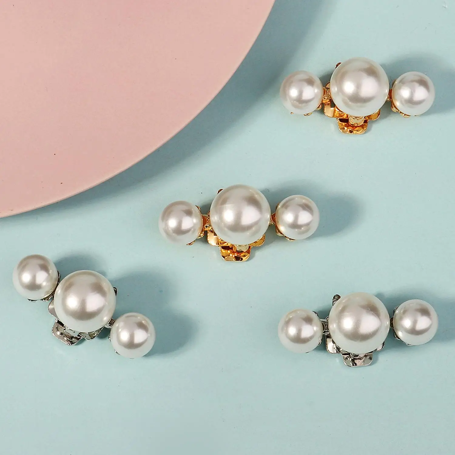 1Pc Lady Shoe Pearl Clip Decorative Clips Wedding Women Bride High Heel Removable Charm Buckle Clamp Shoe Decorations image 4