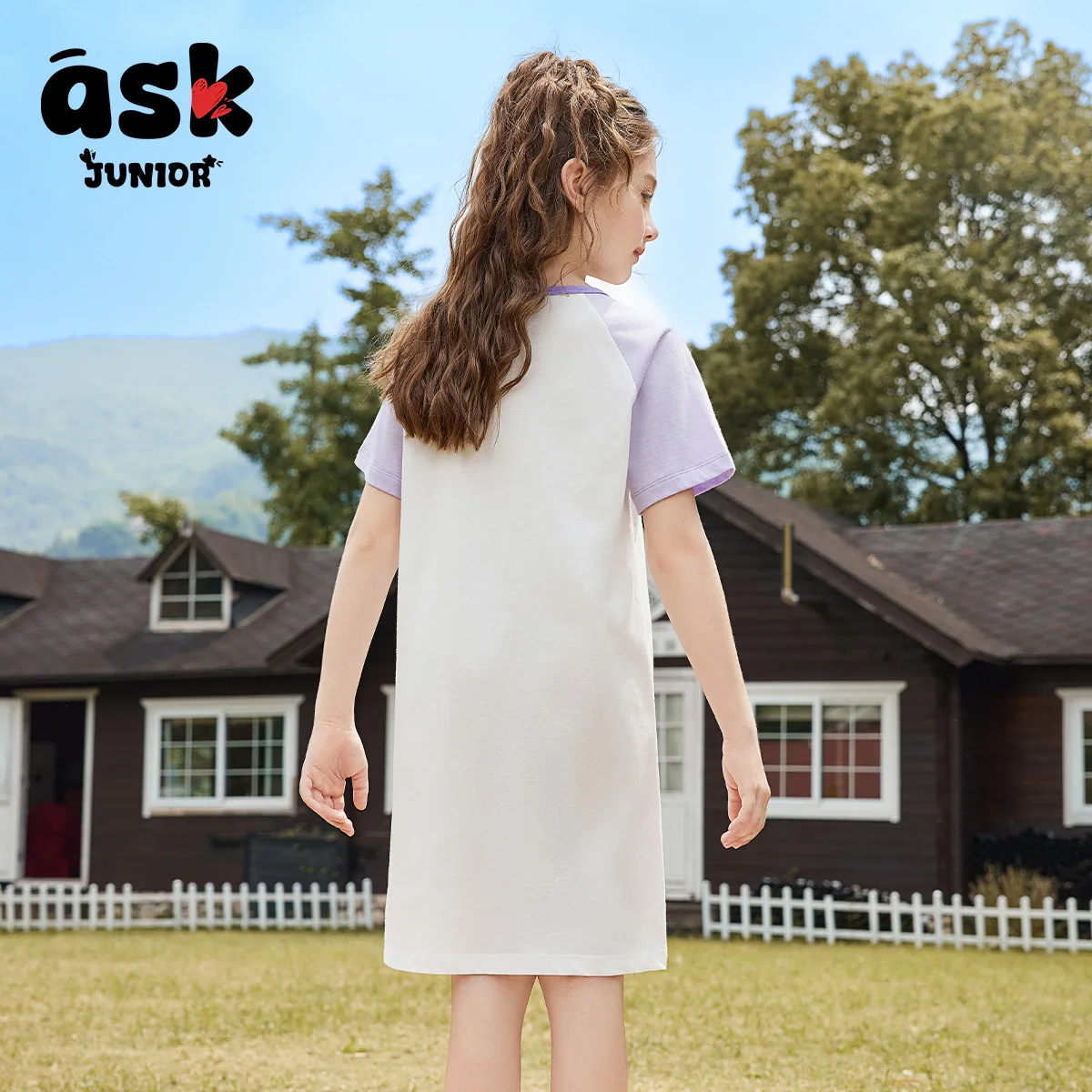 7A ملابس نوم للفتيات مضادة للبكتيريا، تي شيرت صيفي مكيف، تنورة ماصة للرطوبة، فستان نوم قابل للتنفس #4