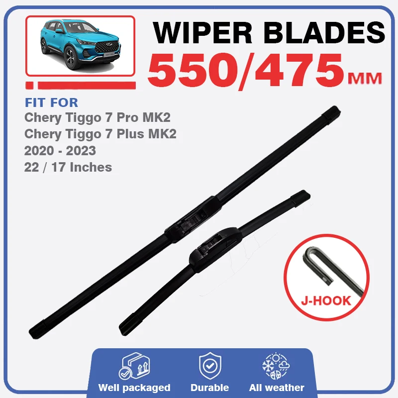 Front Windscreen Wiper Blade Set For Chery Tiggo 7 Pro Plus MK2 2020 2021 2022 2023 Windshield Window Brushes Car Accessories