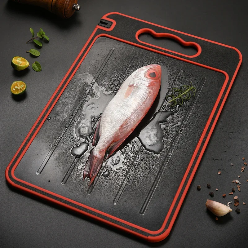 Defrosting board with sharpener Cutting board PP double-sided defrosting multi-purpose wheat straw cutting board in one