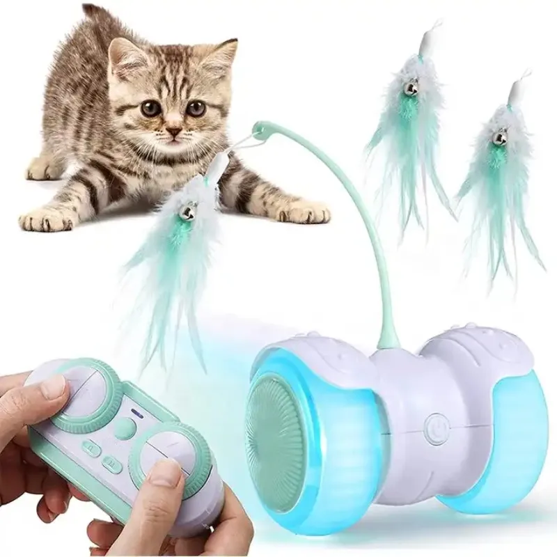 

LMZOE-Interactive Toys for Indoor Cats,Remote Control, Car Teasing Cats Toy, Rotating Automatic Feather Pet Toy