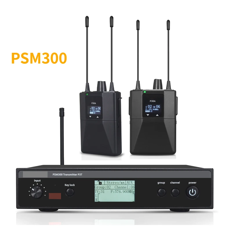 PSM300  Metal Monitor Wireless Stereo UHF Vocal In Ear Monitoring System for Studio Interview Recording Stage Performance