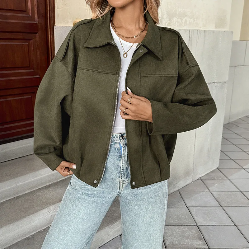 

Lapel Long Sleeve Jacket Loose Casual Women's Jacket in Autumn and Winter 2025
