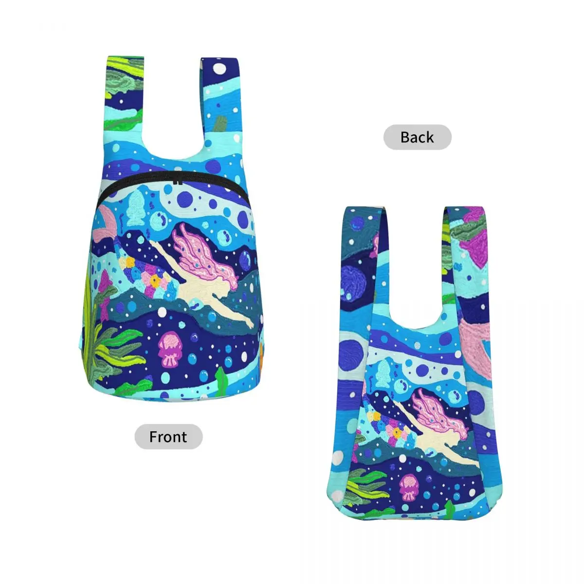 Mermaid, Princess Backpack Student Storage BookBag Children School Bag Computer Shoulder Bags for Men Women