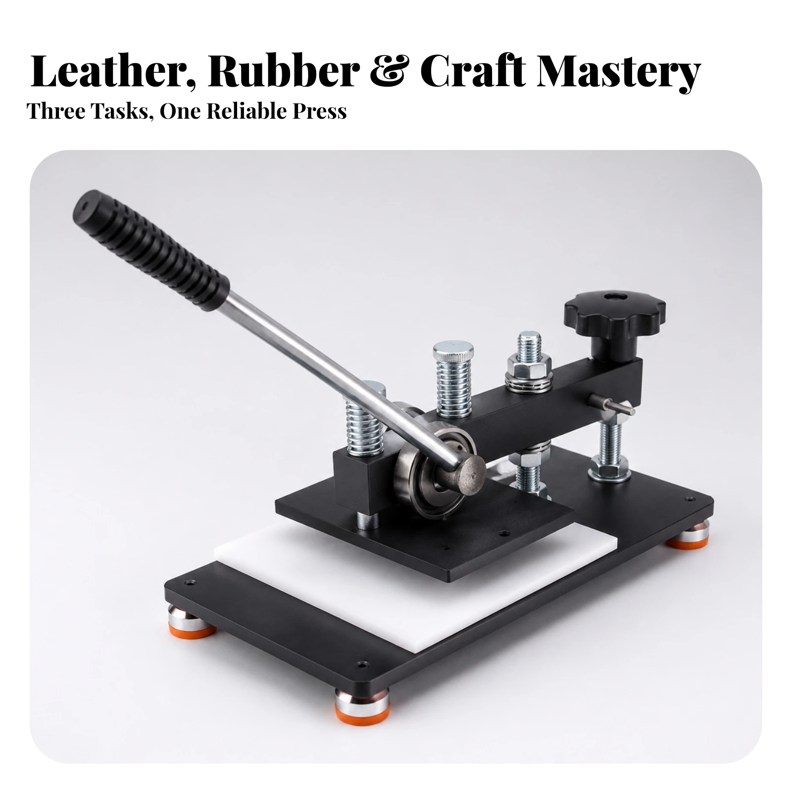 Leather Cutting Press with Hand Lever Sturdy Manual Flatbed Die-Cutting Press Leathercraft Die Cut Machine Stable Versatile