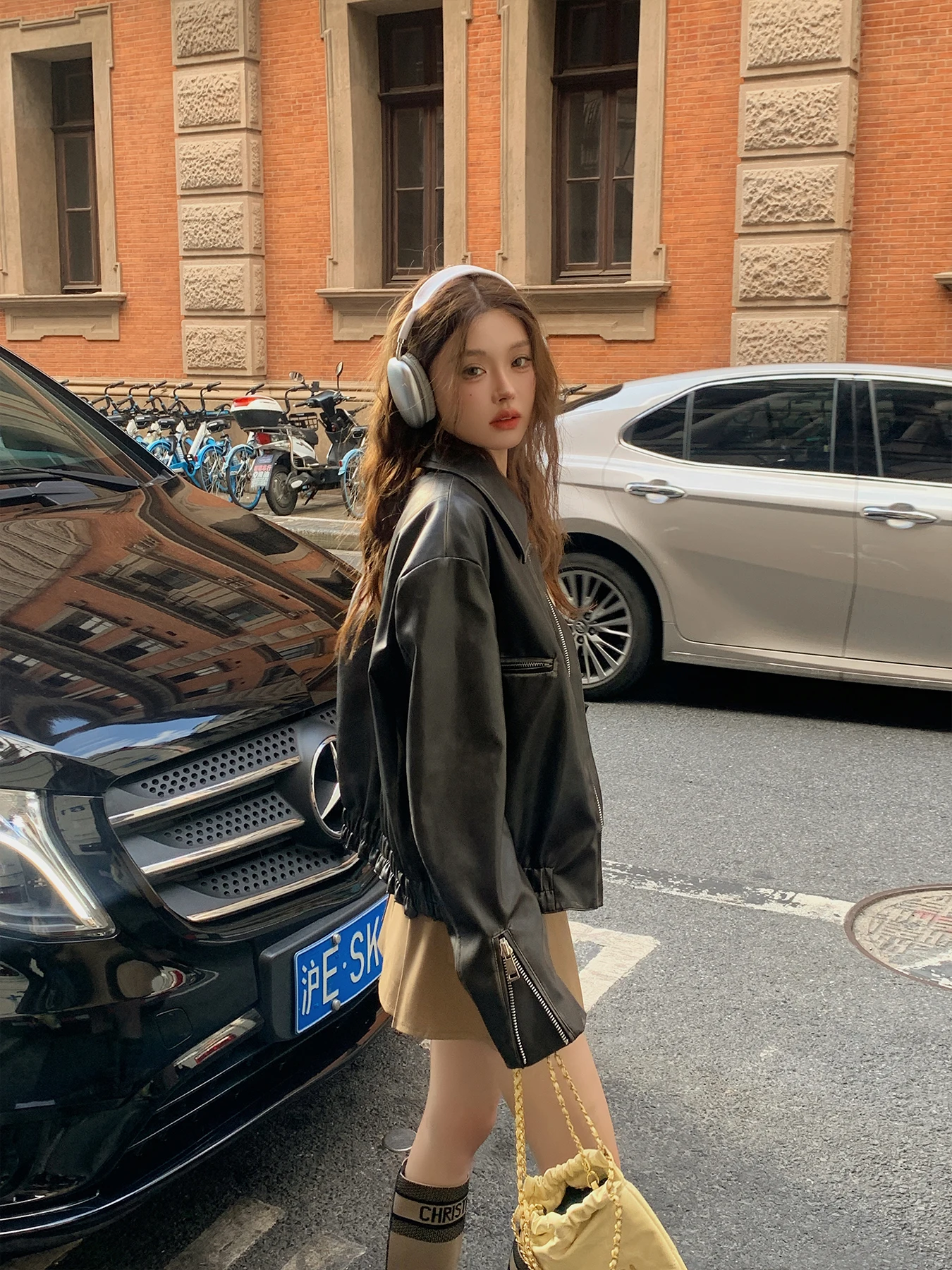 الرجعية Waed الجلود Jaet المرأة الحلو بارد الأمريكية Sle ort معطف فضفاض صالح دراجة نارية Jaet الخريف وصول جديد