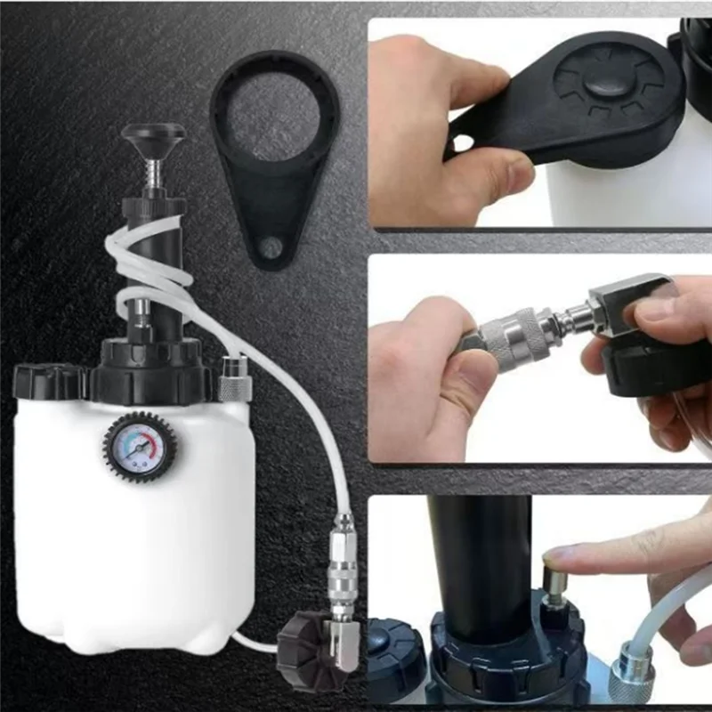 

Ac29-3L Car Brake Fluid Bottle Vacuum Pump Pressure Bleeding Changer Vacuum Pump Manual Car Brake Bleeder Kit With1l Oil Bottle