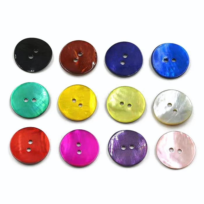 20pcs/lot Natural Shell Sewing Buttons Color Mother of Pearl Shell Round Buttons 2 Holes for Clothing DIY Garment Accessories