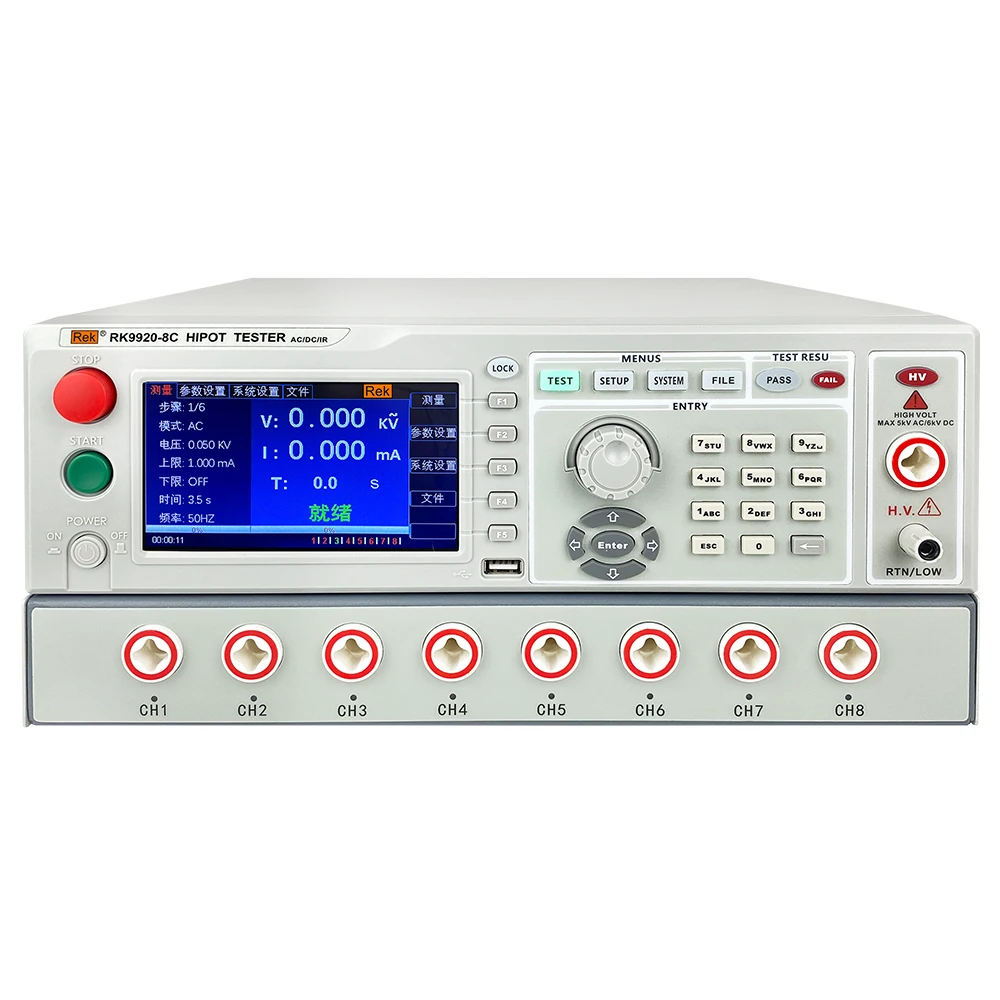 Hi-pot Tester RK9920-4C 4 channel scanning voltage insulation tester RK9920-8C 5KV  withstand voltage Insulation impedance