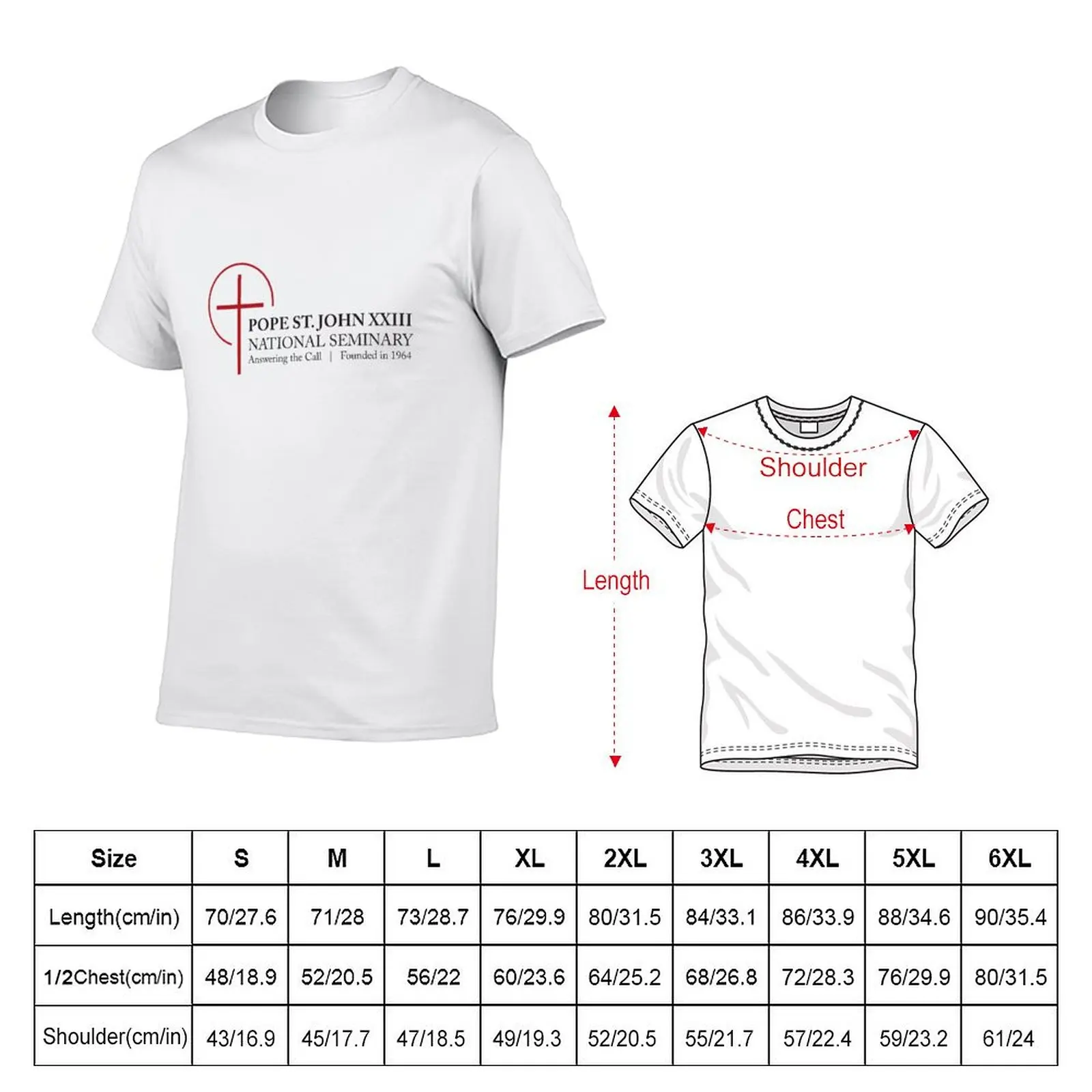 Pope St. John XXIII National Seminary T-shirt customizeds anime clothes blacks t shirt for men