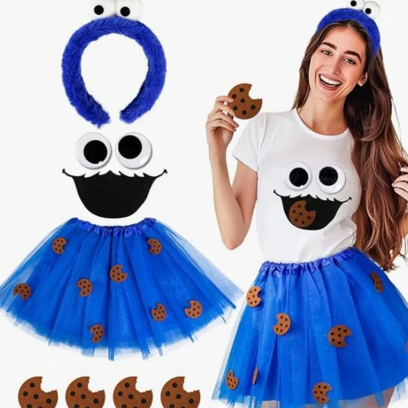 Saia tutu feminina dos anos 80, vestido extravagante, 6 peças, conjunto de acessórios, fantasia de festa temática