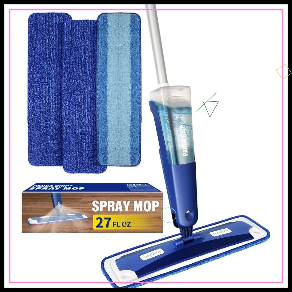 

18" Multi-Purpose Spray Mop with 3 Reusable Pads - Wet & Dry Floor Cleaning, 360° Rotating Head for Hardwood Floors