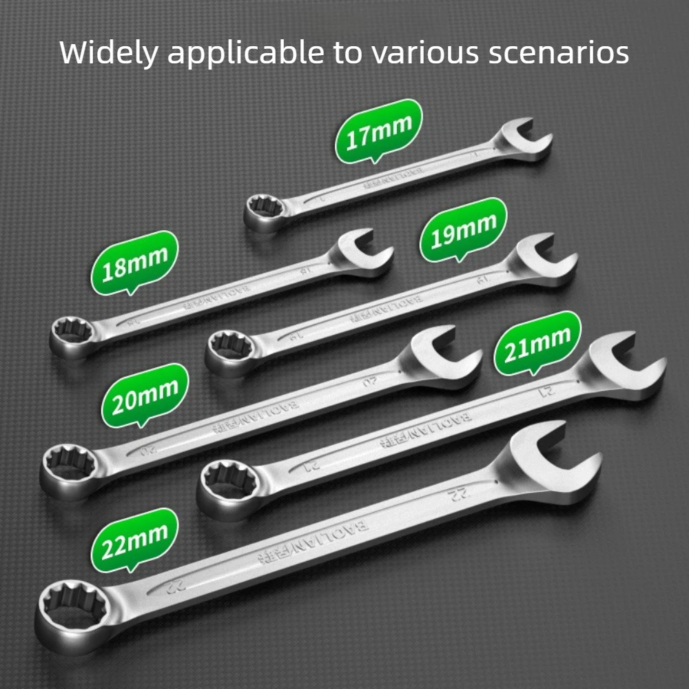 BAOLIAN Box End/Open End  Wrench Double-ended Dual-purpose 6-32mm Universal Spanners for Car Repair Hand Tools Key Wrench Set view 6