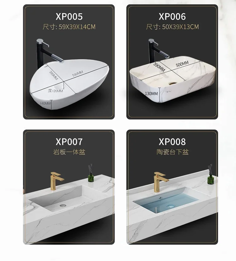 ห้องน้ําตู้เก็บของกระจกเฟอร์นิเจอร์ Vanity Light Luxury SLATE หนึ่งอ่างล้างหน้าโมเดิร์น Minimalist Hand Wash ผสม