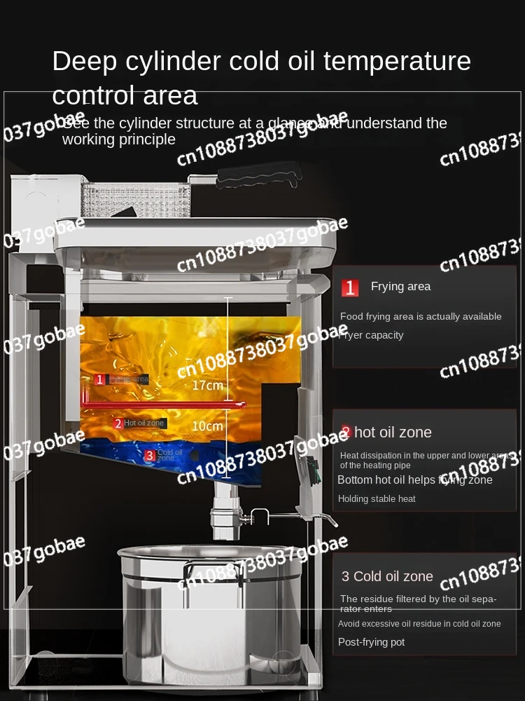 CX Deep Frying Pan Electric Fryer Commercial Fryer Large Capacity Deep Frying Pan Double Cylinder Gas Deep Fryer Machine