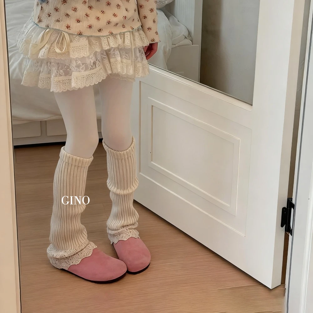 

Winter Women's Hollow Lace Wool Sock Covers Knitted Vintage Spice Girls Flared Stacked Leg Warmer Outdoor Dating Accessory