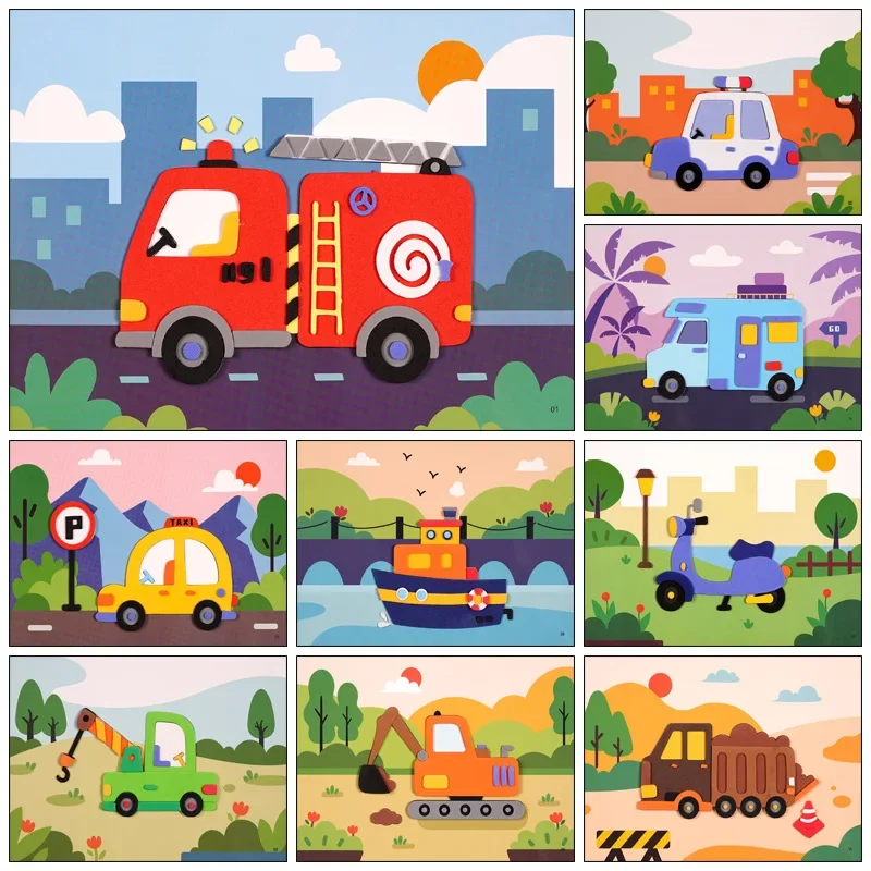 

Children's Animal EVA Stickers 3D Three-dimensional Puzzle DIY Handmade Material Package Paste Kindergarten Educational Toys