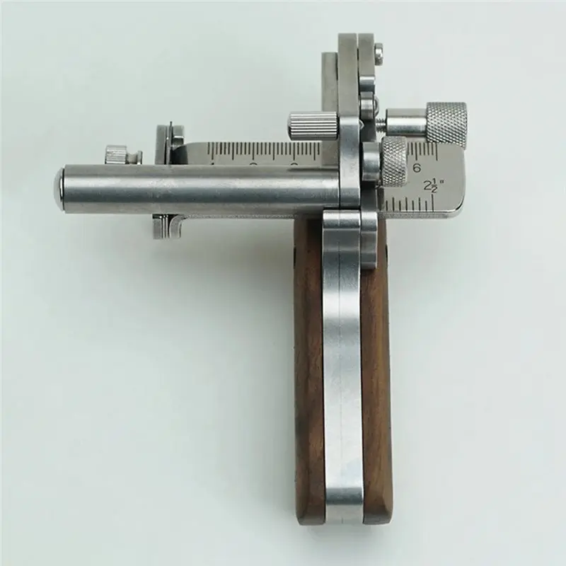 A76K Adjustable Stainless Steel Leather Cutting Tool Manual Belt Cutter 10-60MM Metric And British Dual Scale Professional