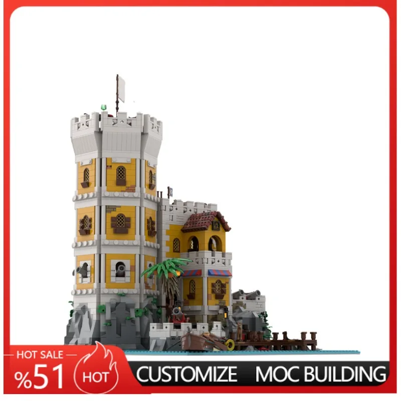

4516Parts Coastal Medieval Fortress Castle MOC Architecture Custom Building Blocks DIY Model Birthday Gift For Adult Hobby Fans