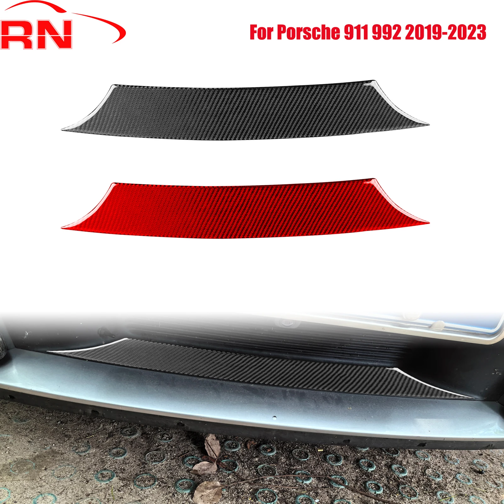 

Для Porsche 911 992 2019-2023 модифицированный передний бампер автомобиля из углеродного волокна, средние аксессуары, черная декоративная наклейка для фортепиано