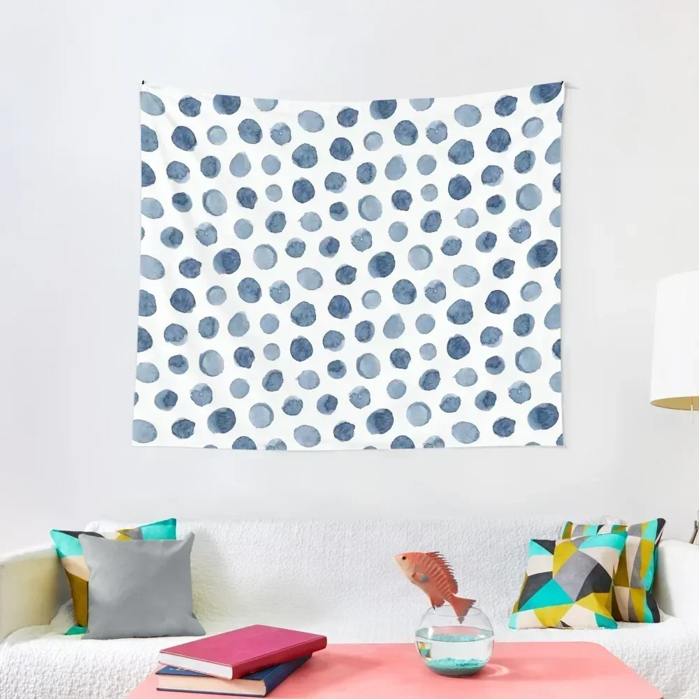 

Messy Polka Dot in Indigo Tapestry Decor For Room Aesthetic Home Decor House Decor Tapestry