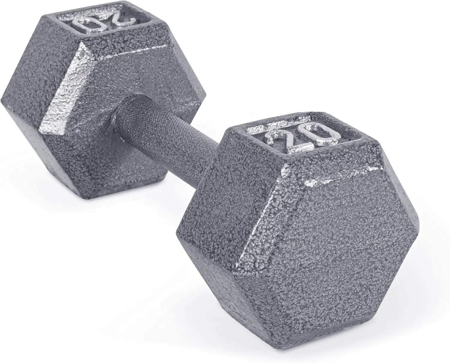 

Cast Iron Hex Dumbbell | Gray, Single 20 lb