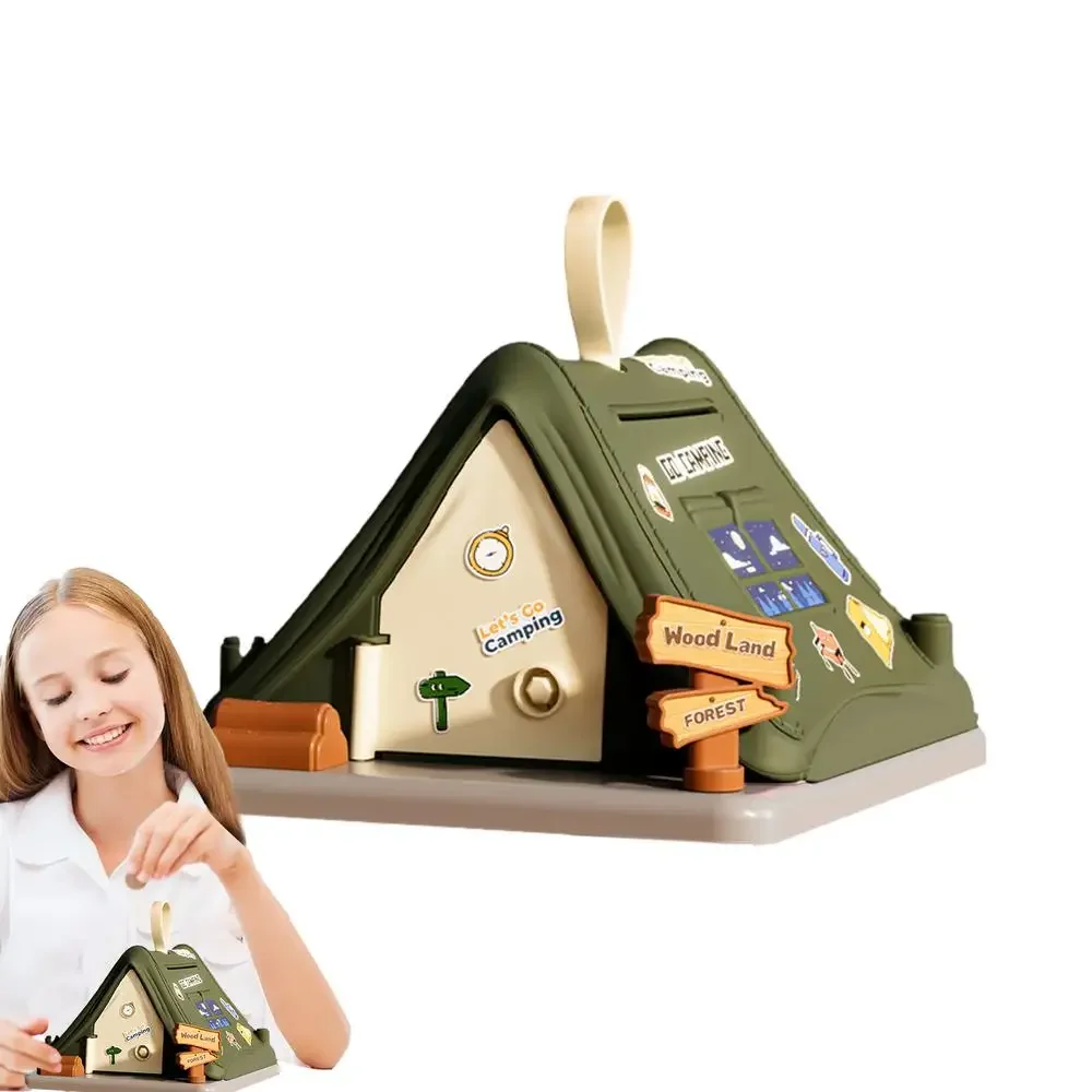 Tirelire de tente créative, tirelire de dessin animé, jouets pour enfants, pièces d'économie d'argent, jouets pour enfants, cadeaux de noël et d'anniversaire