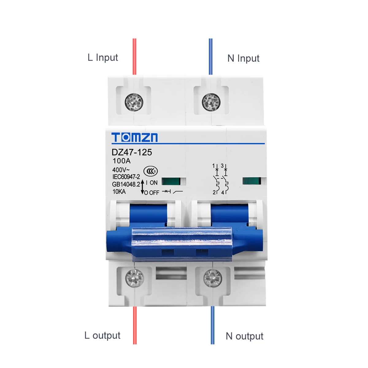 AC MCB 2P 80A 100A 125A 240V/415V 50HZ/60HZ nimi Disjuntor 10ka