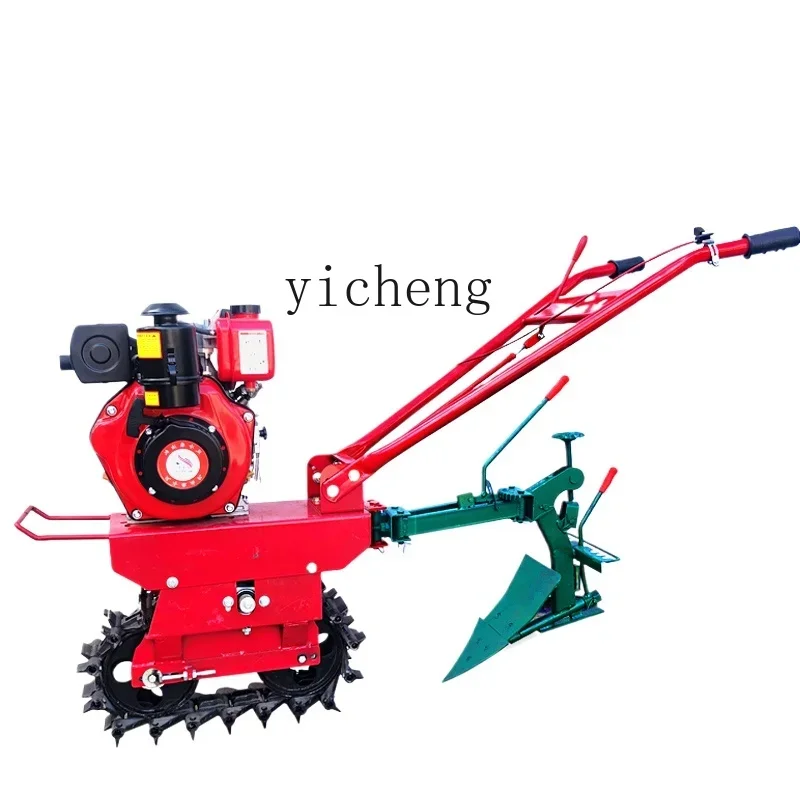 

ZK wading machine chain rail type micro tillage single wheel plowing machine trench fertilization seeder