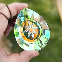 H&D 76mm Crystal Window Hanging Prisms Suncatcher Glass Drop Pendant Chandelier Lamp Prisms Ornament DIY Home Wedding Decor