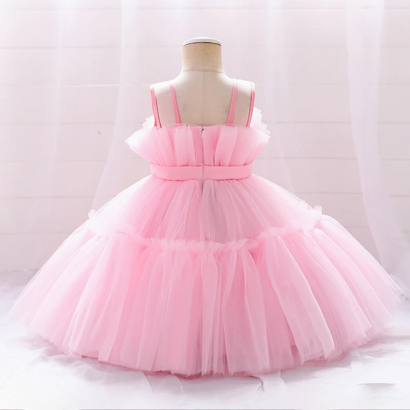 Summer Ceremony 1 Year Birthday Dress For Baby Girl Clothes Baptism Princess Tutu Dress Girls Dresses Party Lace Gown 0-5Y