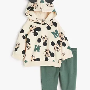 Kapüşonlu sweatshirt ve pantolon seti, çocuk Mickey, çocuk giysileri, bebekler için giyim, erkek, kazak, gündelik, 2 parçalı set 2 yaşındaki bebek için en büyük giysi satışlarından 12'si, no. 9