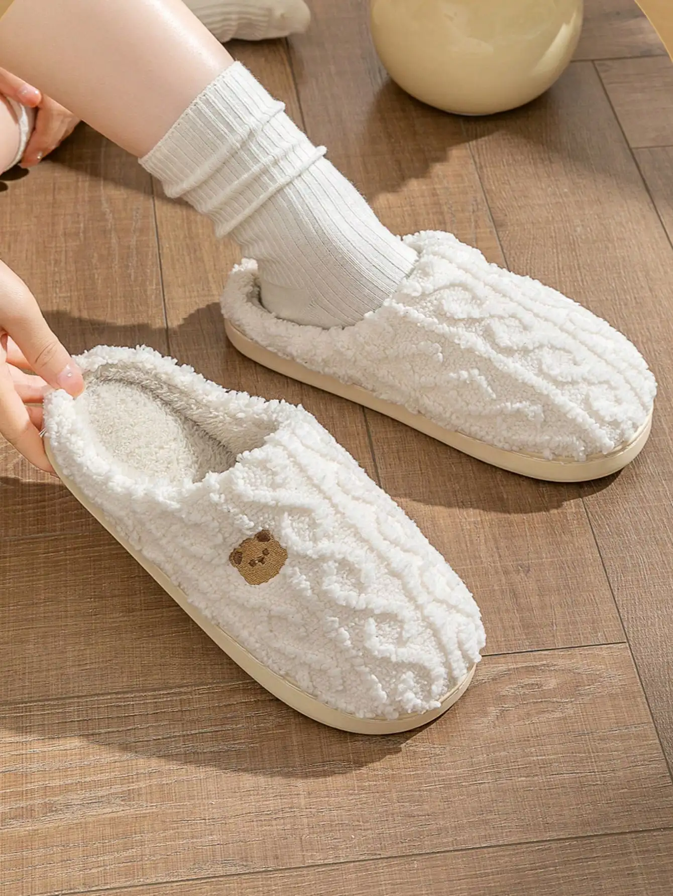 شبشب قطني دافئ للرجال والنساء بنعل مضاد للانزلاق للاستخدام الداخلي، إصدار الخريف والشتاء #5