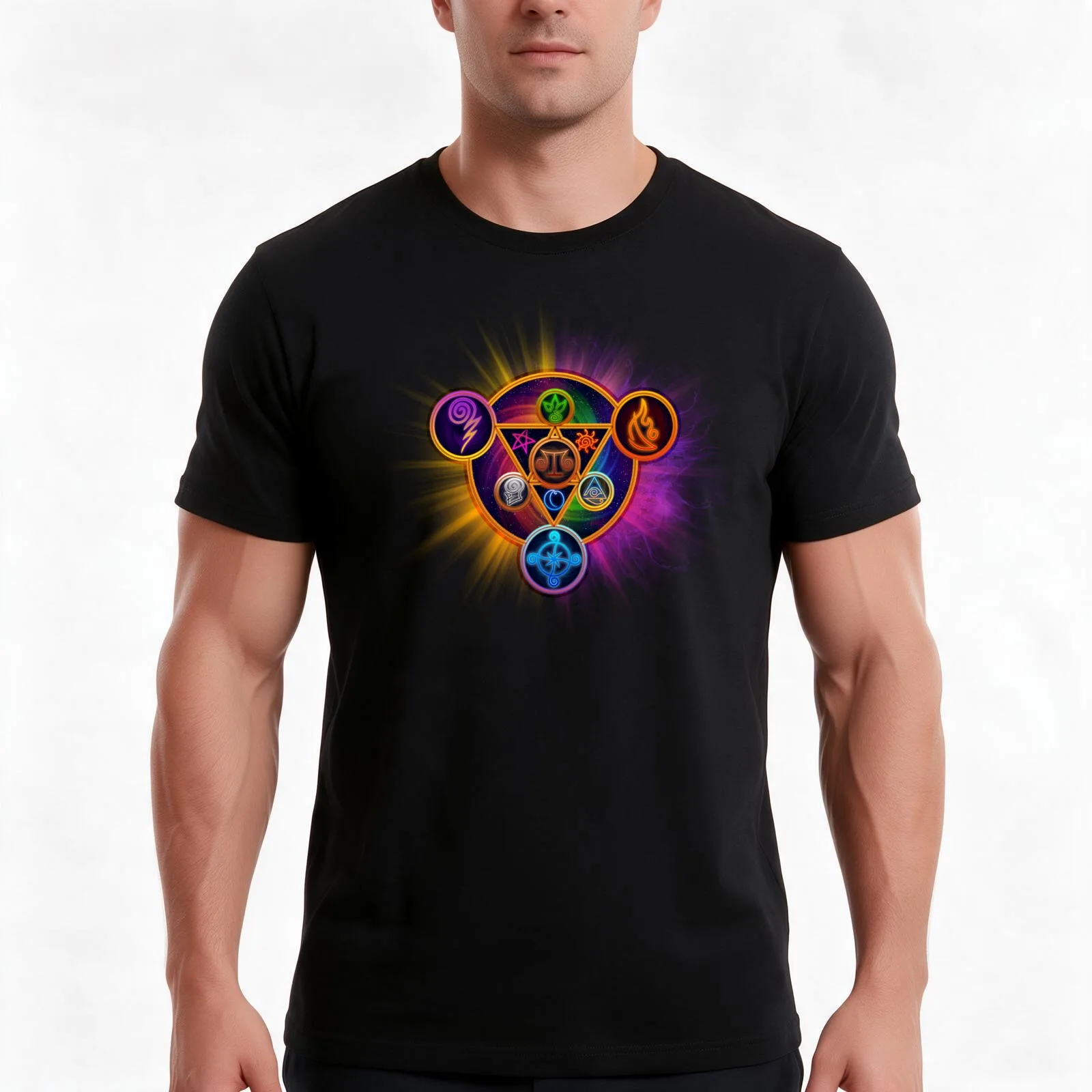 Wizard101 - The Spiral Schools T-Shirt, Summer Casual Cotton Tee, Oversized Streetwear Tops, Vintage Graphic Print, 100% Cotton