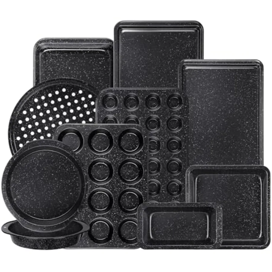 

10-Piece Baking Pans Set, Bakeware Sets Nonstick, Baking Set for Oven Cooking, Stackable Carbon Steel Set Include Cookie Sheets